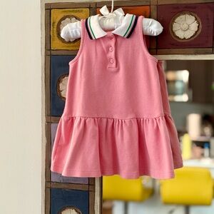 Janie and Jack Polo Dress - 12-18M - Pink - EUC